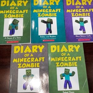 Lot of 5 Books Diary of Minecraft Zombie books 1-5